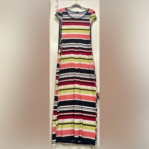 FINAL PRICE 💚EUC Derek Heart striped colorful maxi dress size small